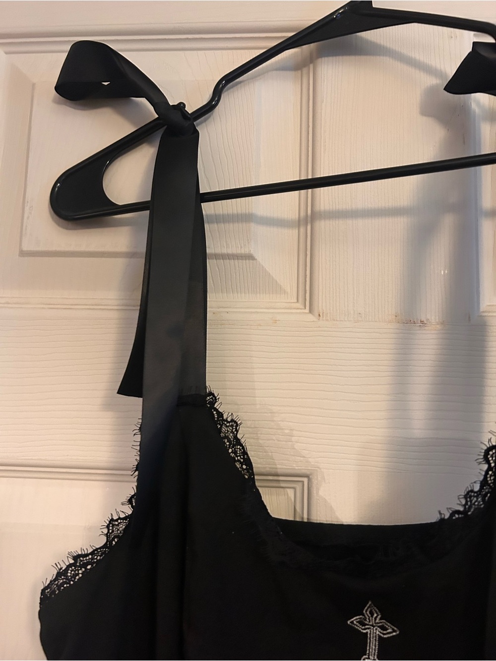ROMWE Black Mini Dress with Gothic Cathedral Embroidery - Picture 3 of 5